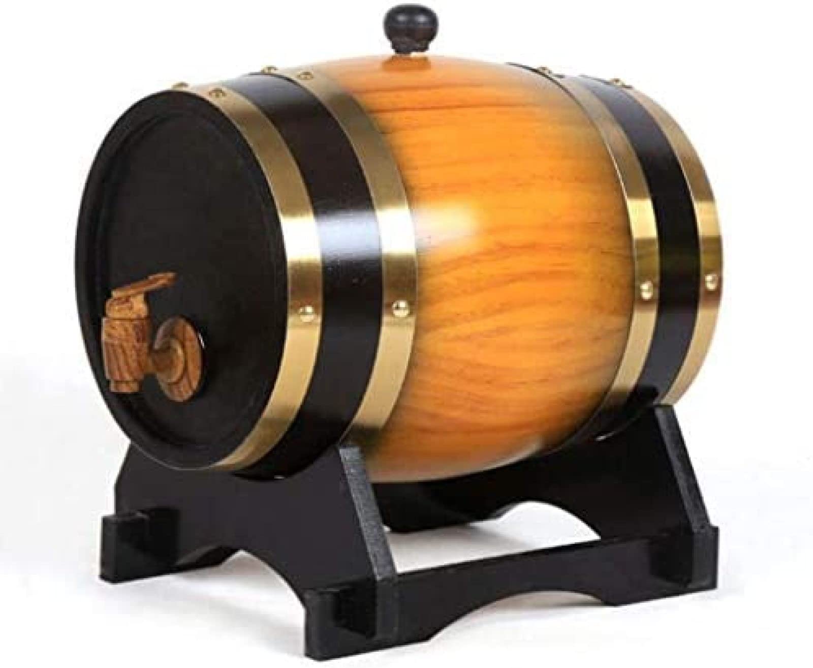 Botti di Vino Orizzontali in Rovere Botti di Rovere d'Epoca Botte di Vino Rosso da 15 Litri Dispenser per Vino Dispenser per Acqua in Legno Scaffale in Legno Whisky Aceto di Vino Birra,10L