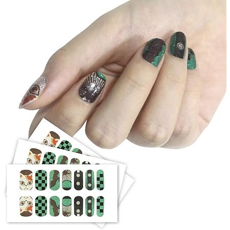 Amazon Co Jp Moore Bentham 鬼滅の刃 防水ステッカーシール 3枚 アニメ ねずこ ネイルシール 炭治郎 ねずこ 貼るだけマニキュア ジェルネイル ネイルチップ ネイルシール ハロウィン コスプレ 炭治郎 ビューティー