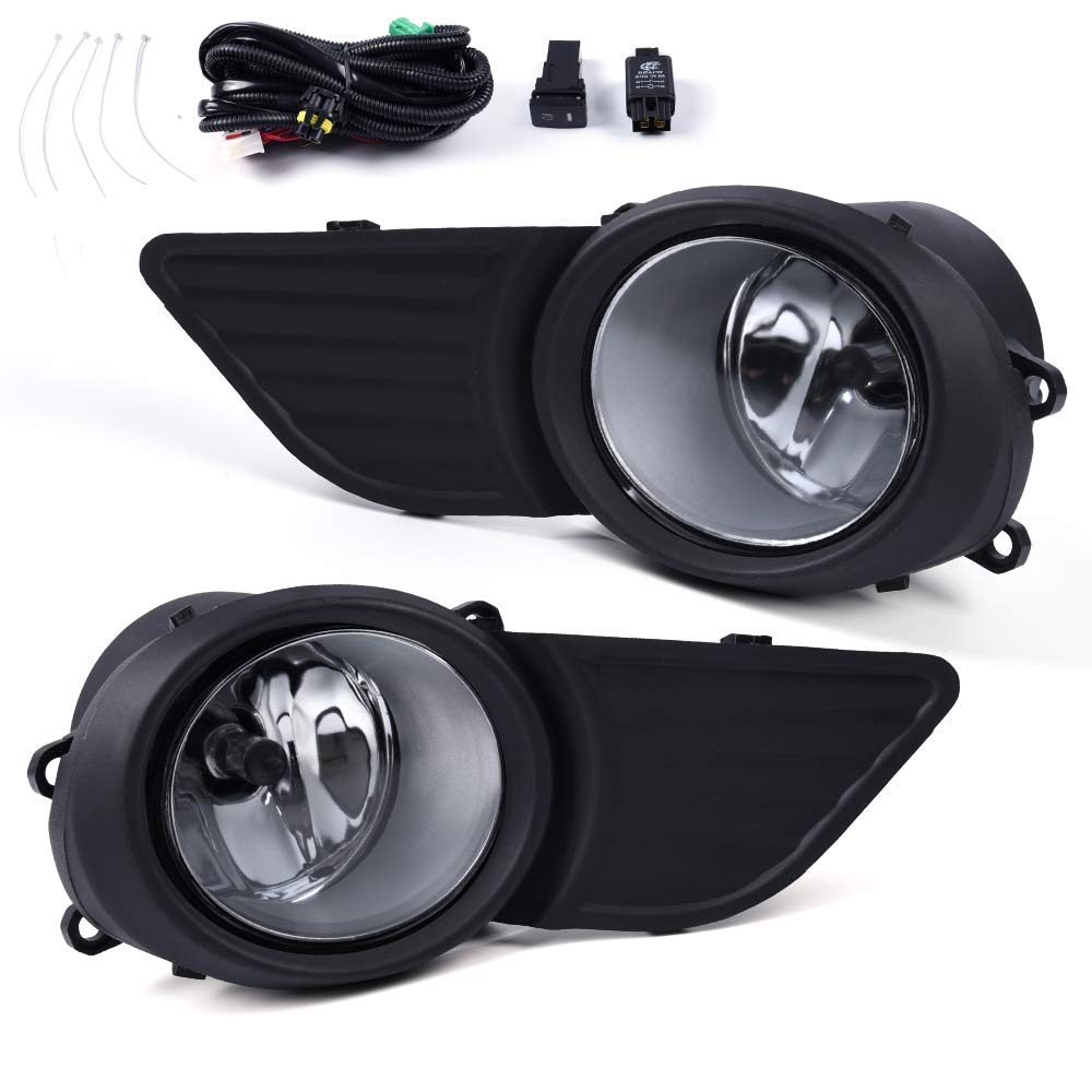 GRAND ORANGE Bumper Fog Lights Driving Lamp Assembly w/Bulbs H11 12V 55W Driver & Passenger Side Compatible with Toyota Sienna 2011-2017 (Do not fit SE/SE Premium models) Left/Right