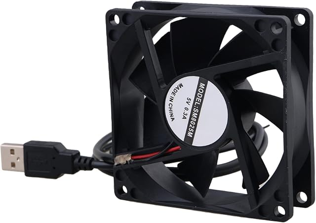 BQLZR Black 8CM 8025 USB Power Ball Bearing Computer Case Cooling Fan 5V 1300RPM