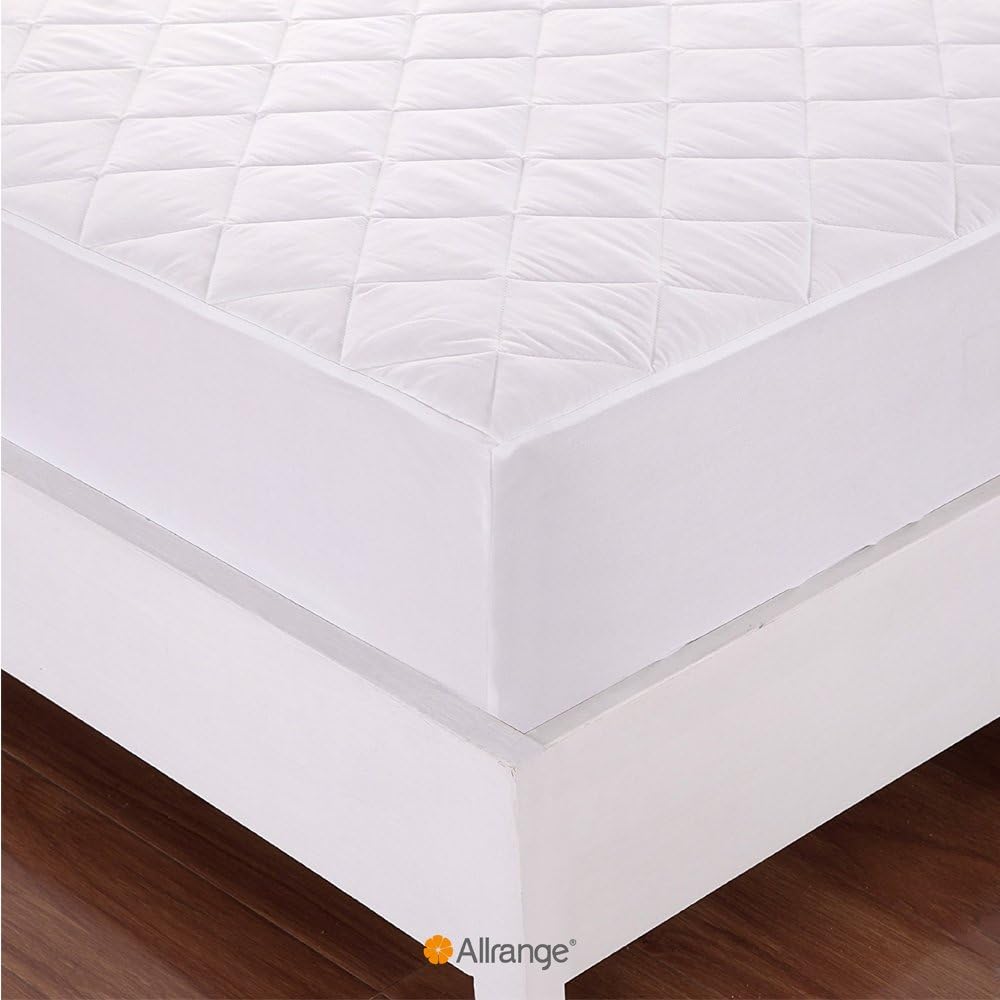 Allrange Breathable Coolmax Quilted Mattress Pad, Coolmax and Cotton Fabric Cover, Snug Fit Stretchy to 18" Deep Pocket, Polyester Fill, Mattress Protector, Full
