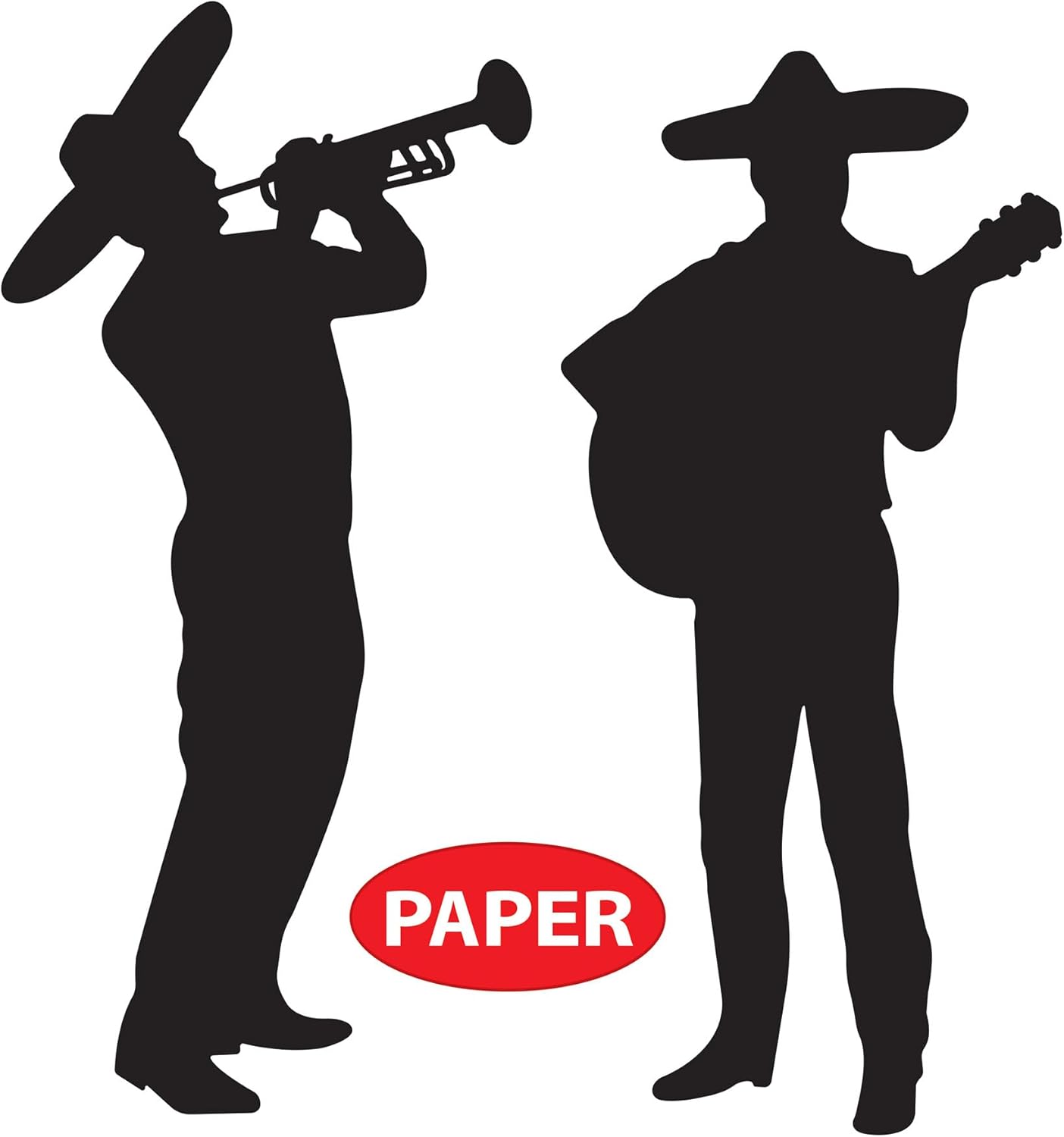 Beistle Mariachi Band Silhouettes, Set of 4- Fiesta Party Decor Props for Mexican Theme Celebrations, Musician Wall Art, and Cinco de Mayo and Taco Tuesday Decorations