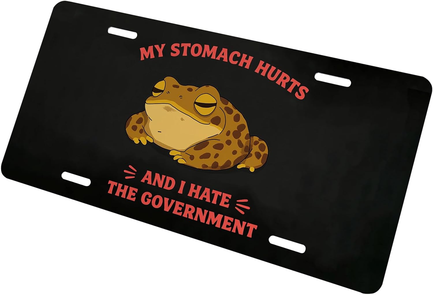 Funny Frog Front License Plate for Women Cute Cartoon Humor Toad Animal Car Vanity Plates Decorative Aluminum Metal Cute Novelty License Plate Cover for Men 6x12 Inch (4 Holes) image 3