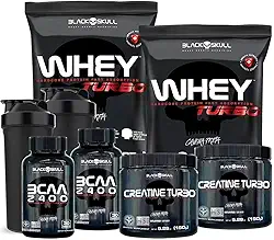 Combo 2x Whey Protein Turbo + 2 Bcaa + 2 Creatina - Black Skull (Chocolate)
