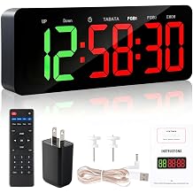 Gym Timer Clock for Home Gym - Large LED Display Workout Timer Stopwatch