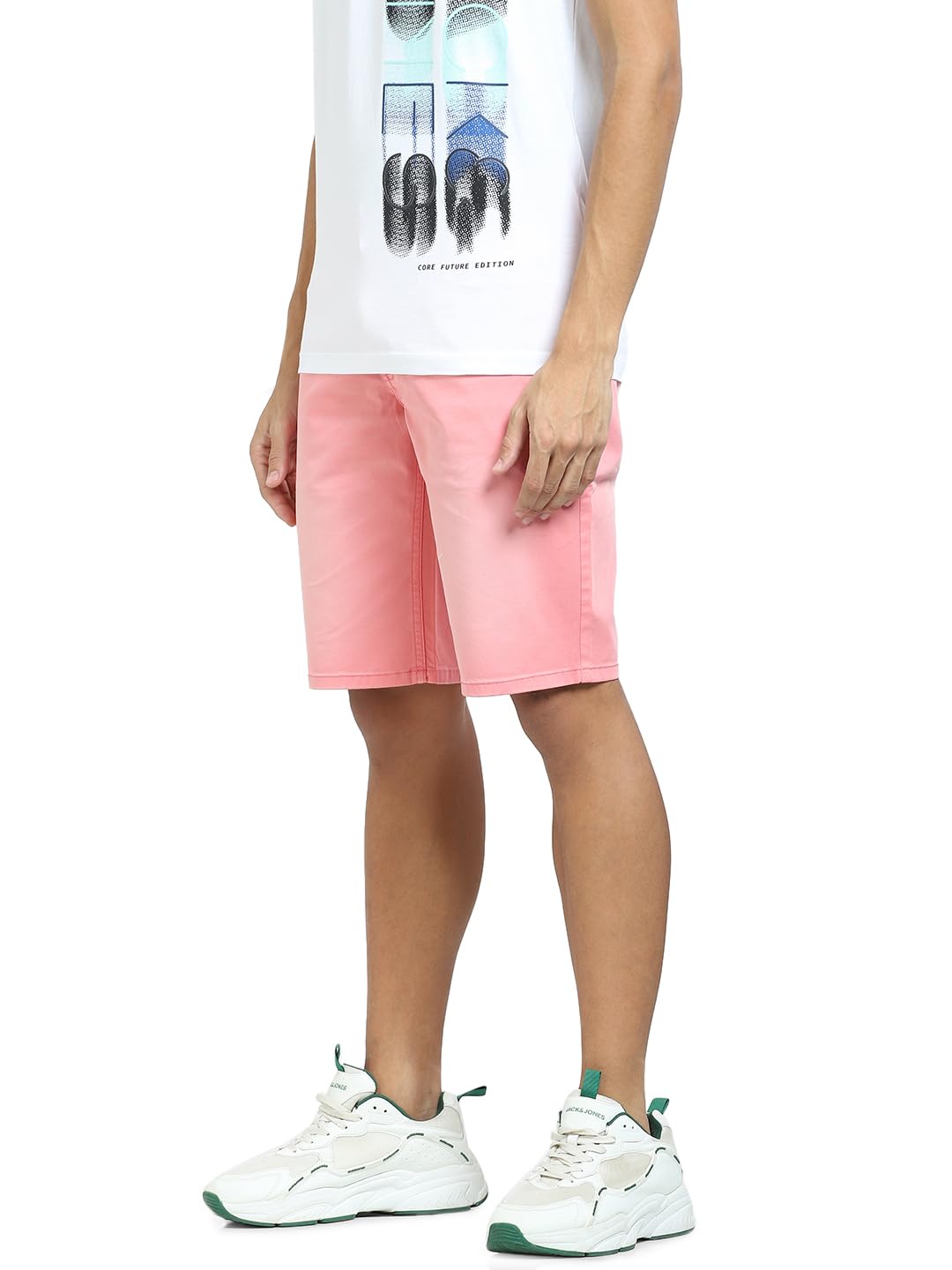Jack & Jones Men Regular Fit Shorts (12245069_Flamingo Pink_M) 1