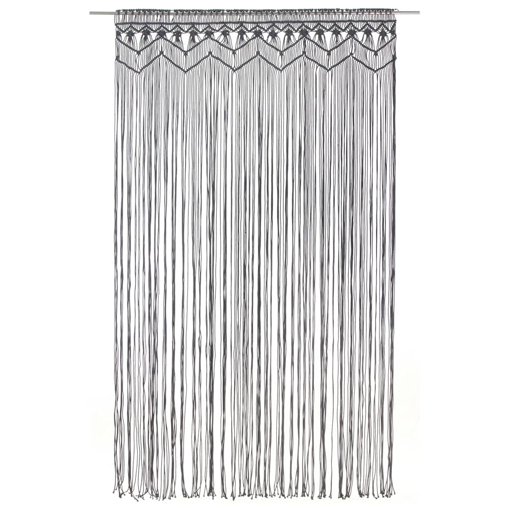 vidaXL Rideau en macramé Anthracite 140x240 cm Coton