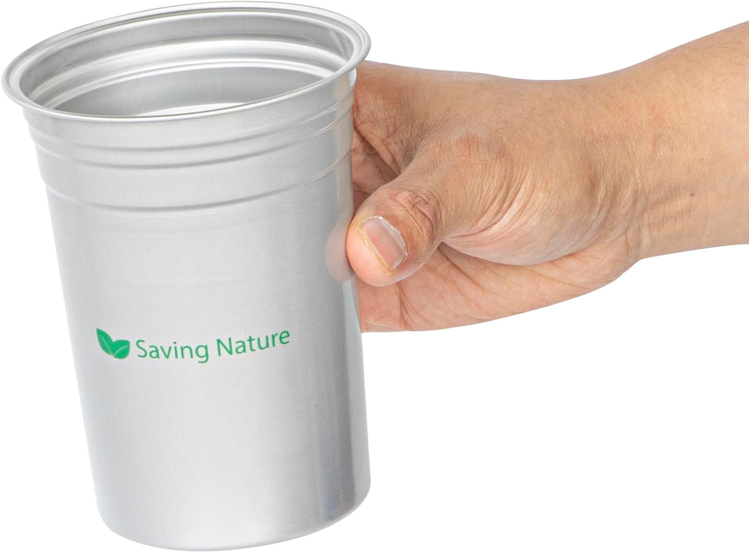 Restaurantware Aluminum Drinking Cups 10 Count 20 Ounce Silver Durable Reusable Drink Cup, Rolled Rim Tumbler Dishwasher-Safe Stackable Lightweight Chill Drinkware Finish - Image 9