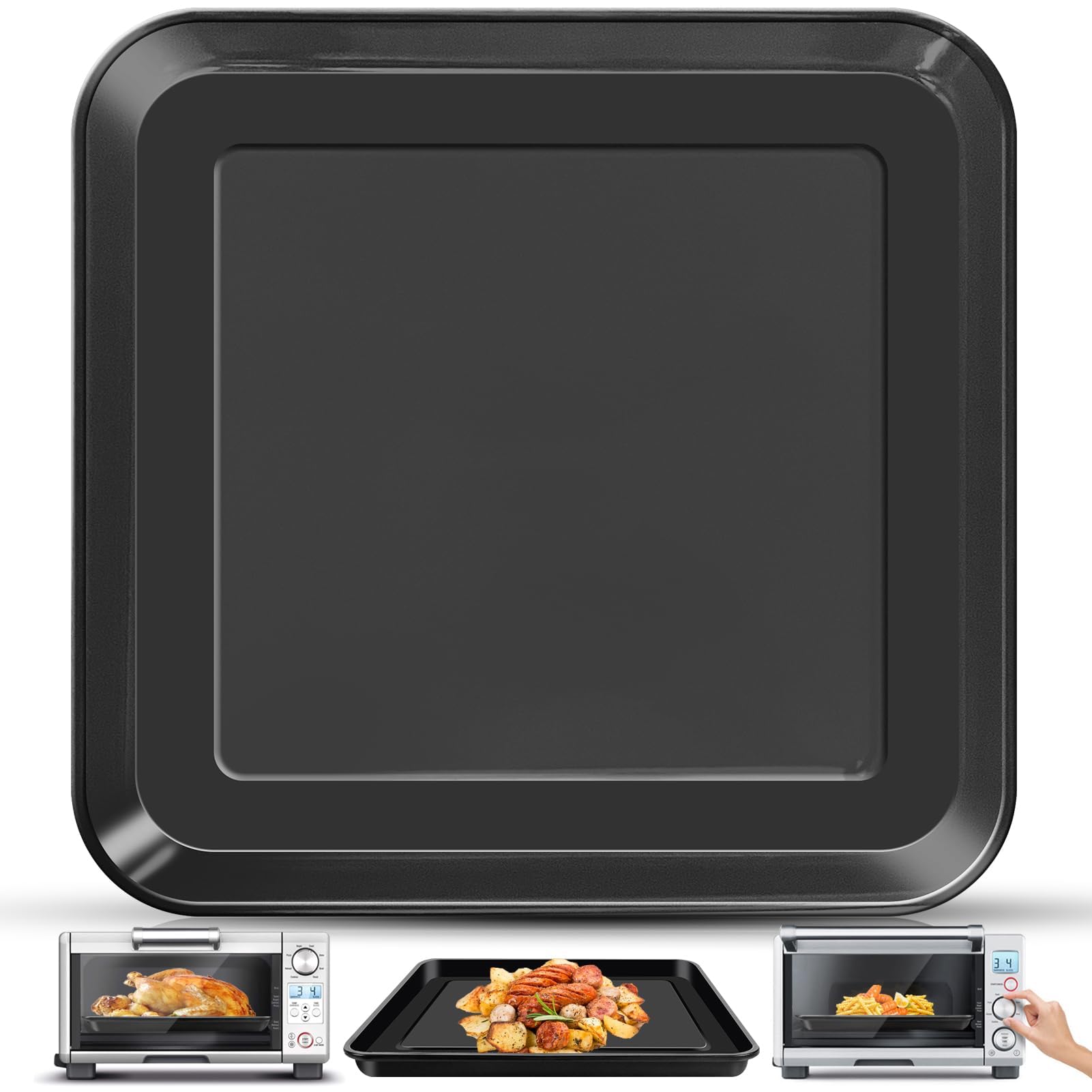 10" × 10" Enamel Baking Pan for Breville Compact Smart Oven, Food Grade Non-stick Toaster Oven Replacement Parts, Compatible With Mini Smart Toaster, Dishwasher Safe-image-44