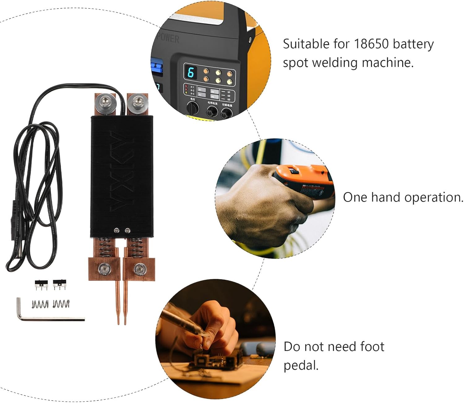 Portable Integrated Spot Welder Pen with Dual Springs Handheld Welding Tool for Battery Spot Welding Machine Design