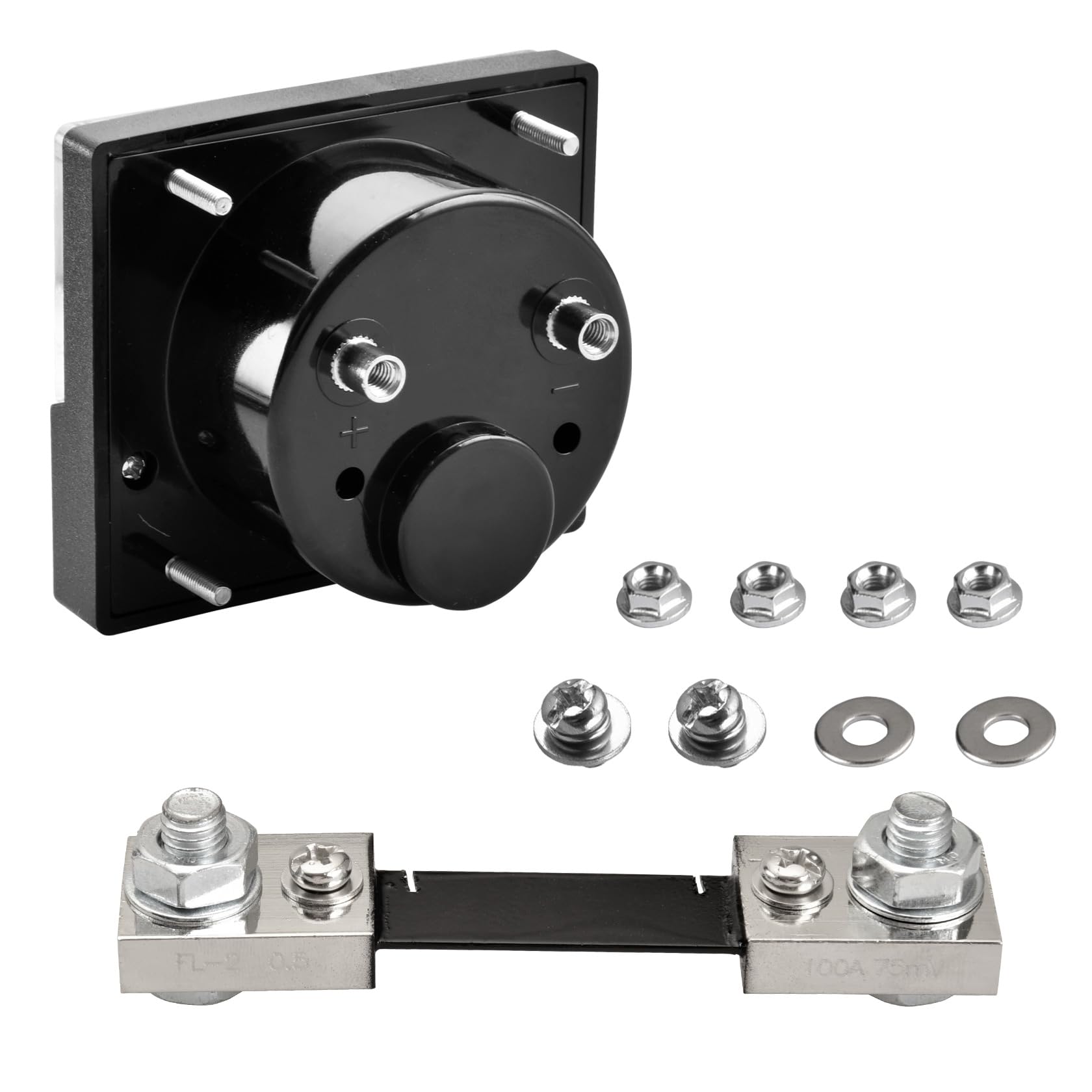 Heschen Misuratore di corrente rettangolare, amperometro, tester DH-670 DC 0-100 A, 75 mV, classe 2.0 con shunt
