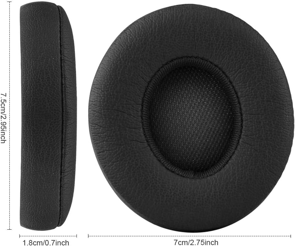 Esen Solo 3 Earpad Replacement Solo 2 Ear Pads Cushion Accessories Compatible with Beats by Dre Solo3/Solo2 Wireless A1796/B0534 Headphones, Made of Protein Leather Memory Foam (Black)
