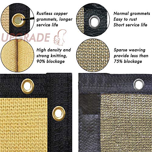 UPGRADE Fence Screen 6' x 50' Privacy Screen Fence with Heavy Duty Grommets for Visibility Blockage & Home Protection - Sand