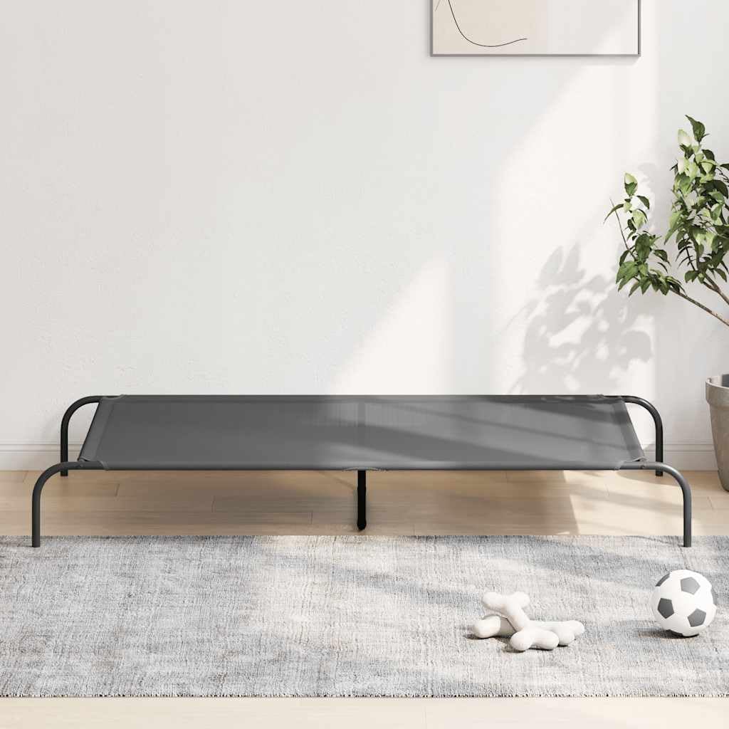 vidaXL Cama elevada para Perros Gris 150x90x20 cm textilene y Acero, Cama elevada para Perros, Cama para Perros para Exteriores, Cama refrescante para Perros