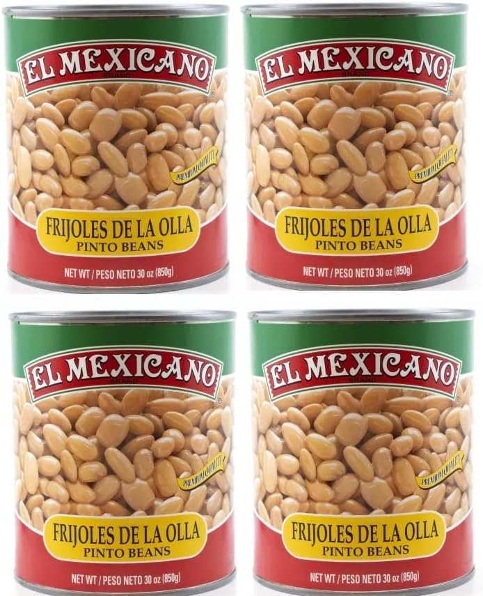 Al Amin Foods El Mexicano Frilojes de la Olla Pinto Beans Four Cans 29 oz (822g) each
