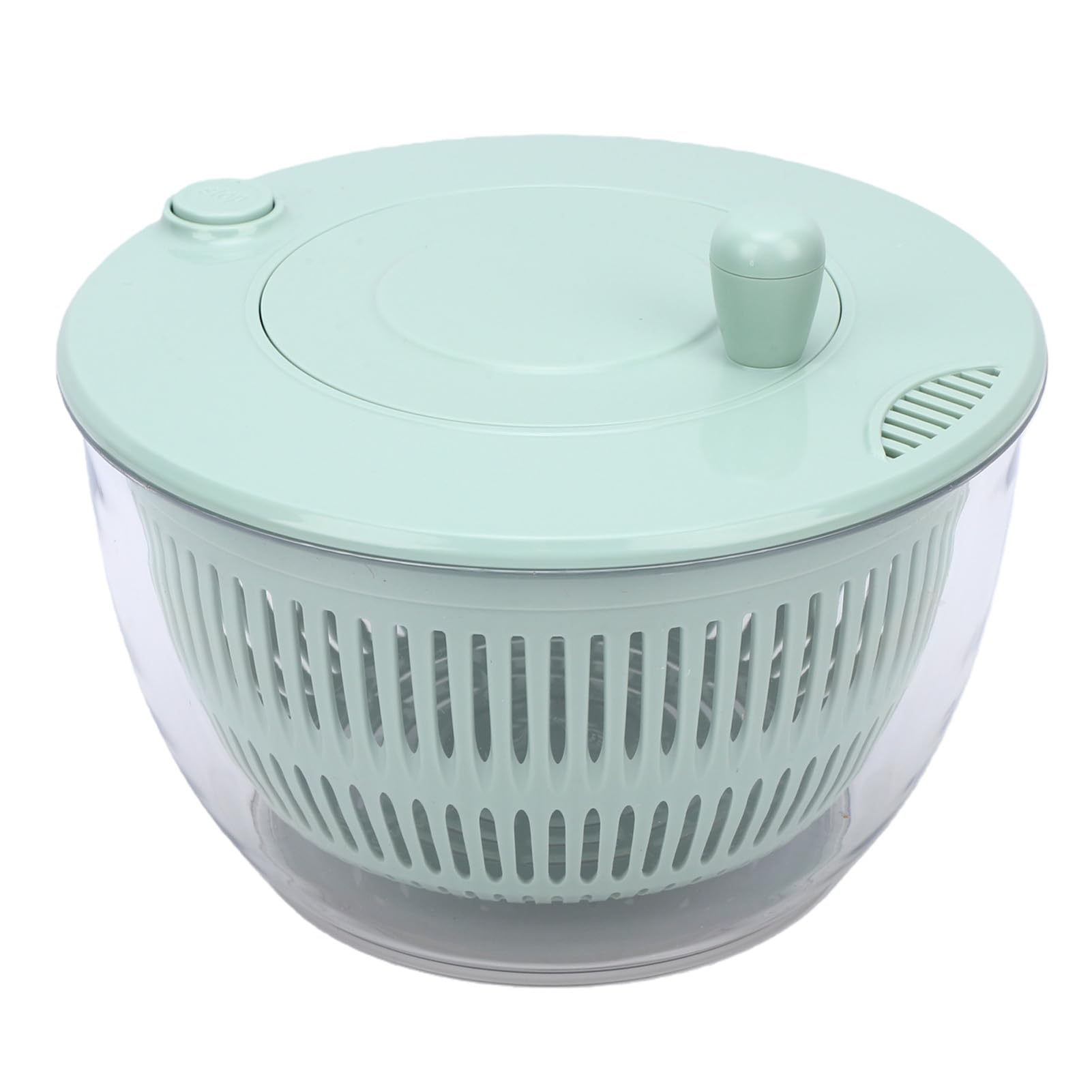 Rengue Salatschleuder, Großer 5,3-Qt-Gemüseschneider mit 5 Edelstahlklingen und Eiertrenner, Manueller Waschtrockner für Hobbyköche, Essenszubereitung, Salate, Früchte (GREEN)