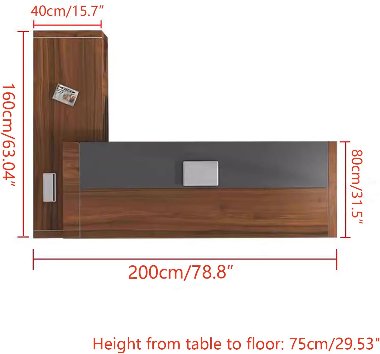 L-Shaped Executive Office Desk with Storage, Modern Manager Desk with CPU Stand & Cable Management,Large Supervisor Workstation for Home,No Chair (Right, L 78.74" × W 62.99" × W 31.50" × H 29.53")