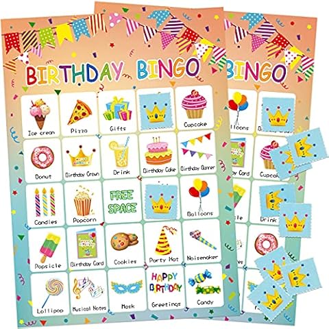 FANCY LAND Birthday Bingo Game 24 Players for Kids Party Game Supplies Cover