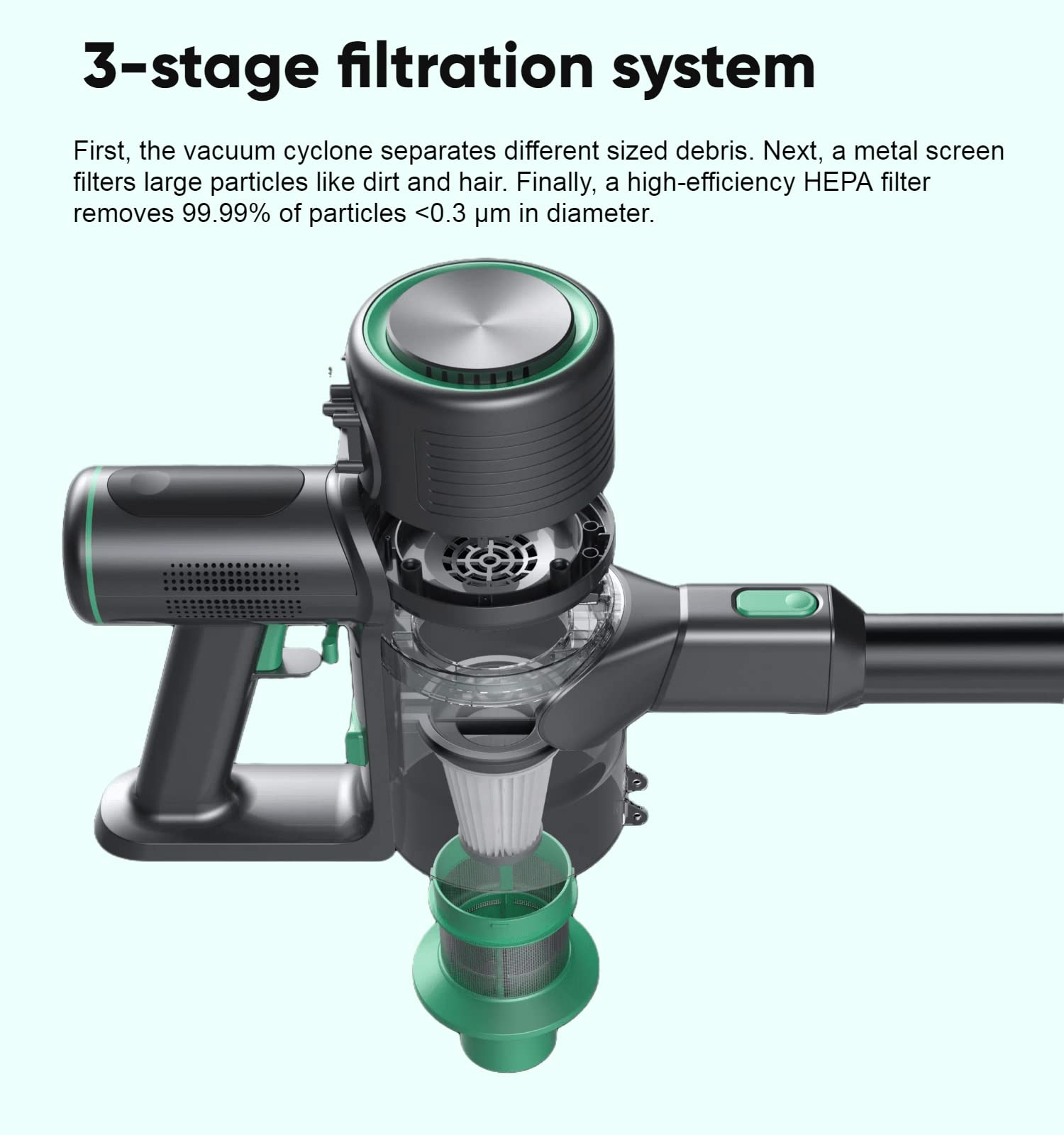 Wyze Cordless Vacuum Cleaner with 24Kpa Powerful Suction, Lightweight