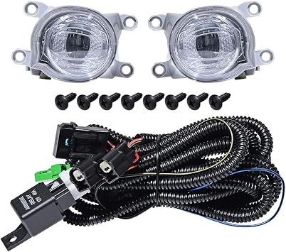 Astra Depot USALeft Right Front Bumper CREE XM-L2 LED Fog Lights Compatible with 2020-2021 Toyota C-HR CHR Corolla LLEXLE Sedan 19 20 21 Toyota Corolla Hatchback,Black