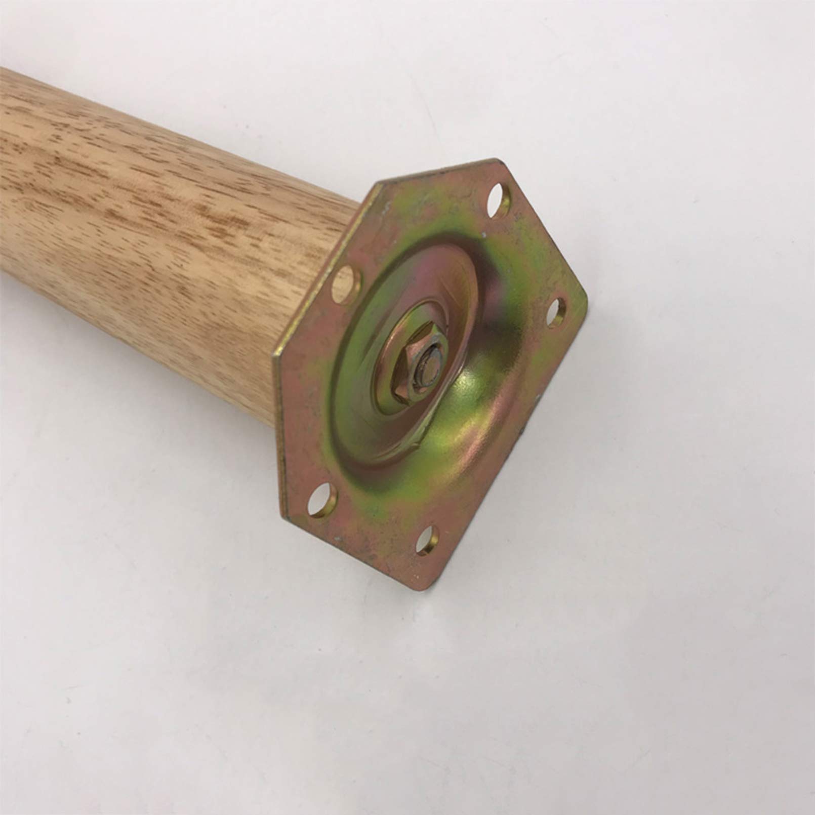 Set di 4 gambe per mobili in legno massello di quercia con cono inclinabile, piedini per cassettiera, divano, mobile di ricambio, stile metà secolo, per divano, letto, poltrona con piastra di montag