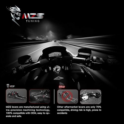 Miniatura 6 de MZS Palancas de embrague de freno de motocicleta color negro ajustable CNC corto compatible con MT07 MT-07 FZ07 FZ-07 MT09 MT-09 FZ09 FZ-09 FJ09