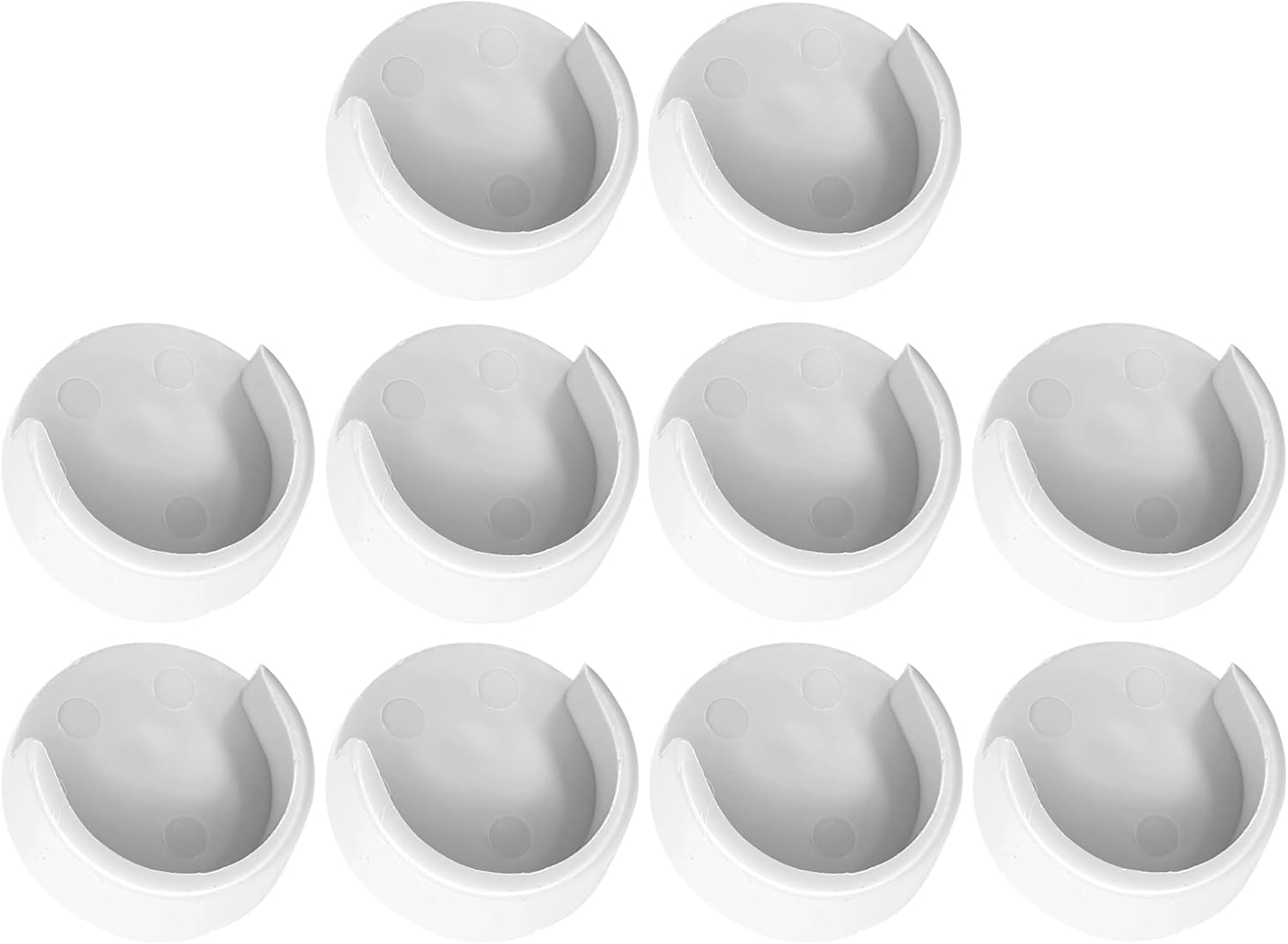 cyclingcolors Pack of 10 Round Rod Brackets for Hanging Closets Wardrobe Cupboard Wall Mounted Plastic Light Brown