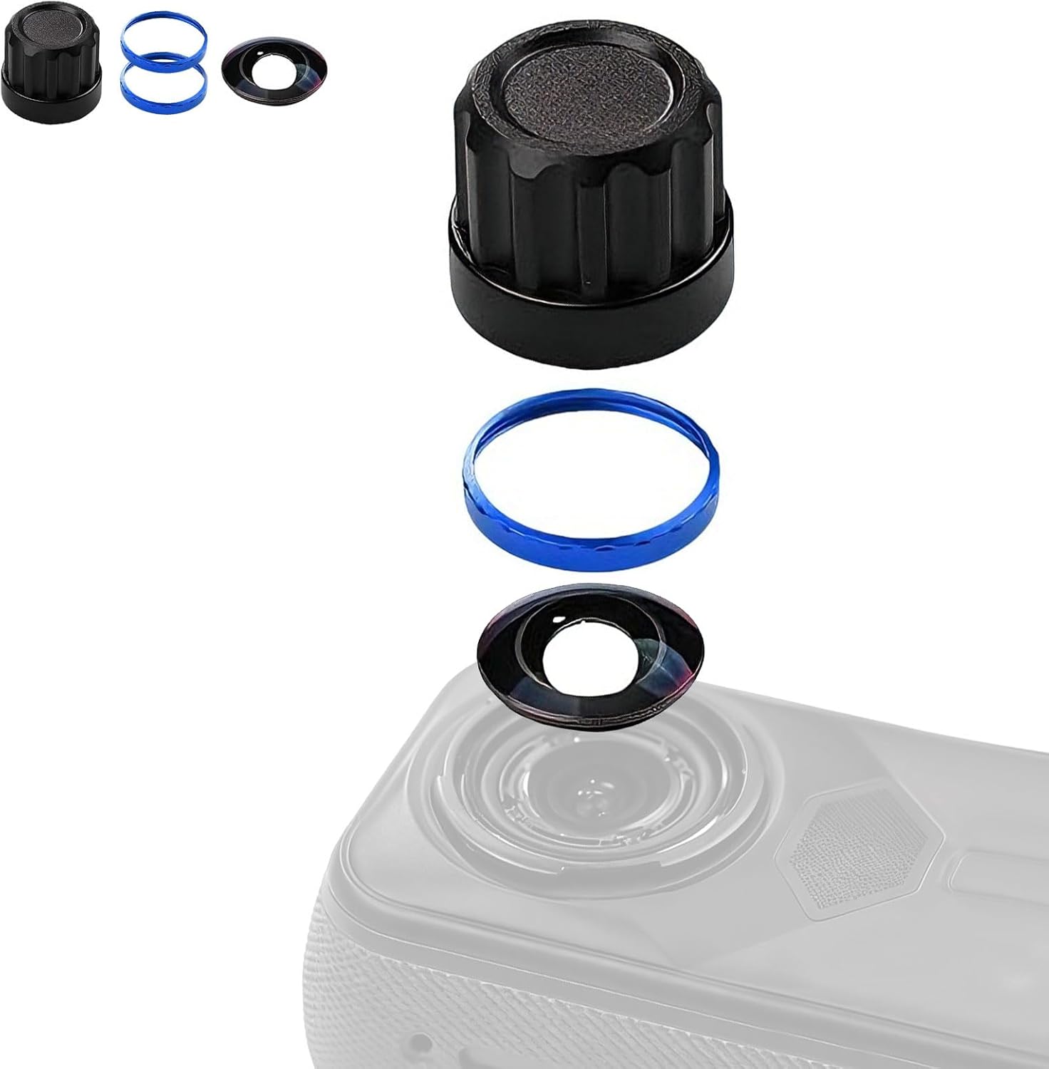 Lens Replacement Kit for Insta360 X5, Portbale [1 Pcs] Optical Glass Cover with Removal Tool + 2 Red Ring Easy Installation, Lens Camera Kit for Insta360-X5 Accessories (Blue Ring)