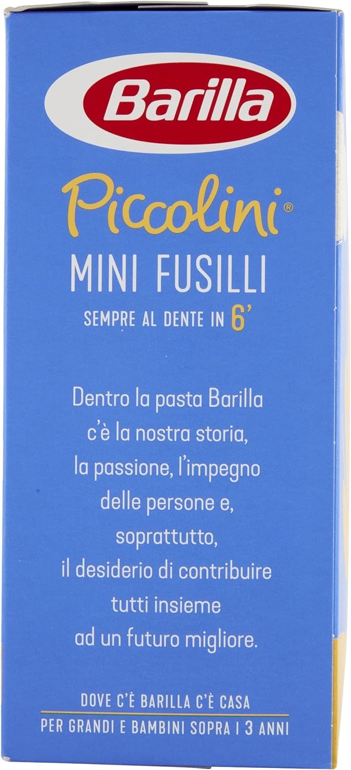 20 pastas Barilla Mini Fusilli, 100% italiana, 500 g + Polpa italiana Gourmet 400 g