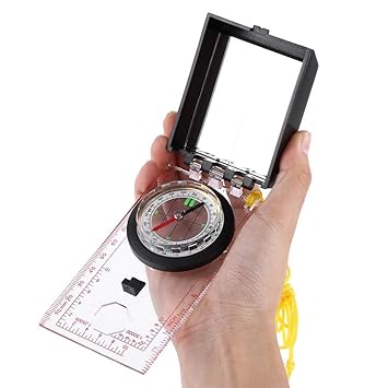 Hetkrishi Map Ruler Mirror Scale Navigation Compass Scouts Survival Outdoor Camping Kits