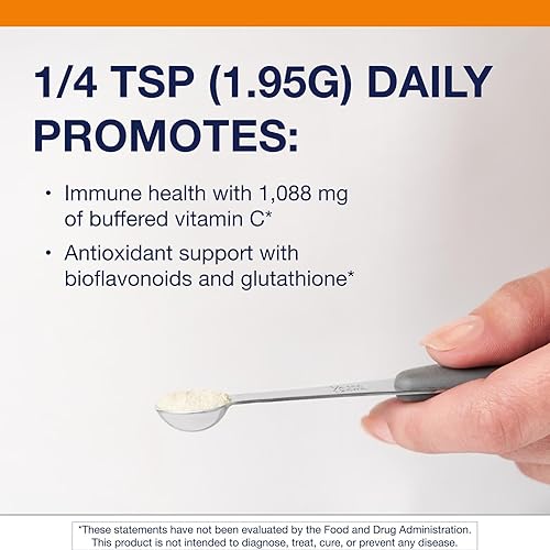 Vista 2 de Metagenics Polvo de vitamina C ultra potente - Suplementos de apoyo inmunológico* - Suave para el estómago - con bioflavonoides, L-glutatión