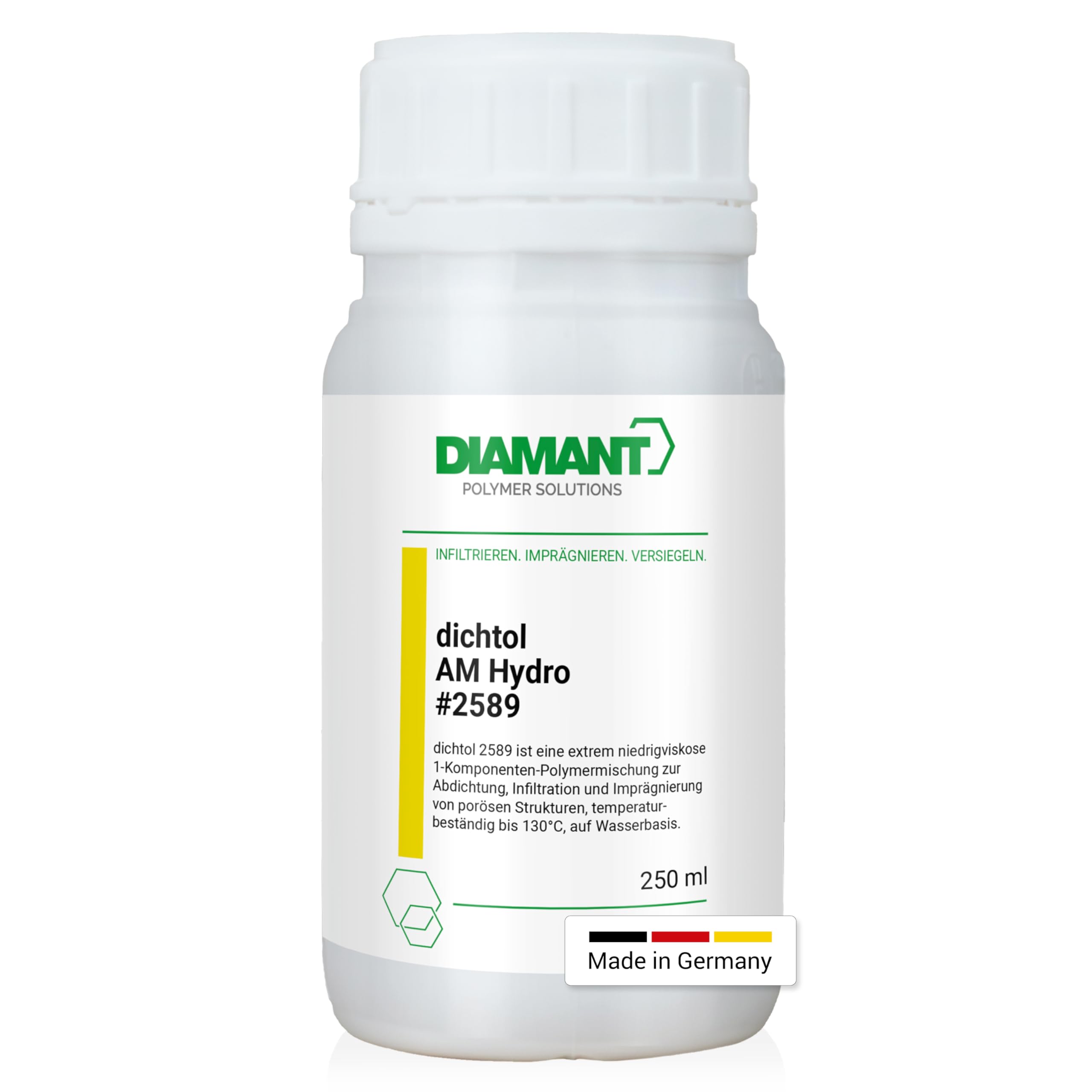 DIAMANT dichtol AM Hydro 250ml – Wasserbasierte Versiegelung & Imprägnierung für 3D-Druck | Gasdicht & wasserdicht durch Kapillareffekt | Transparent | Für PA, PETG, ASA, ABS, PVB, PP, TPU, PLA