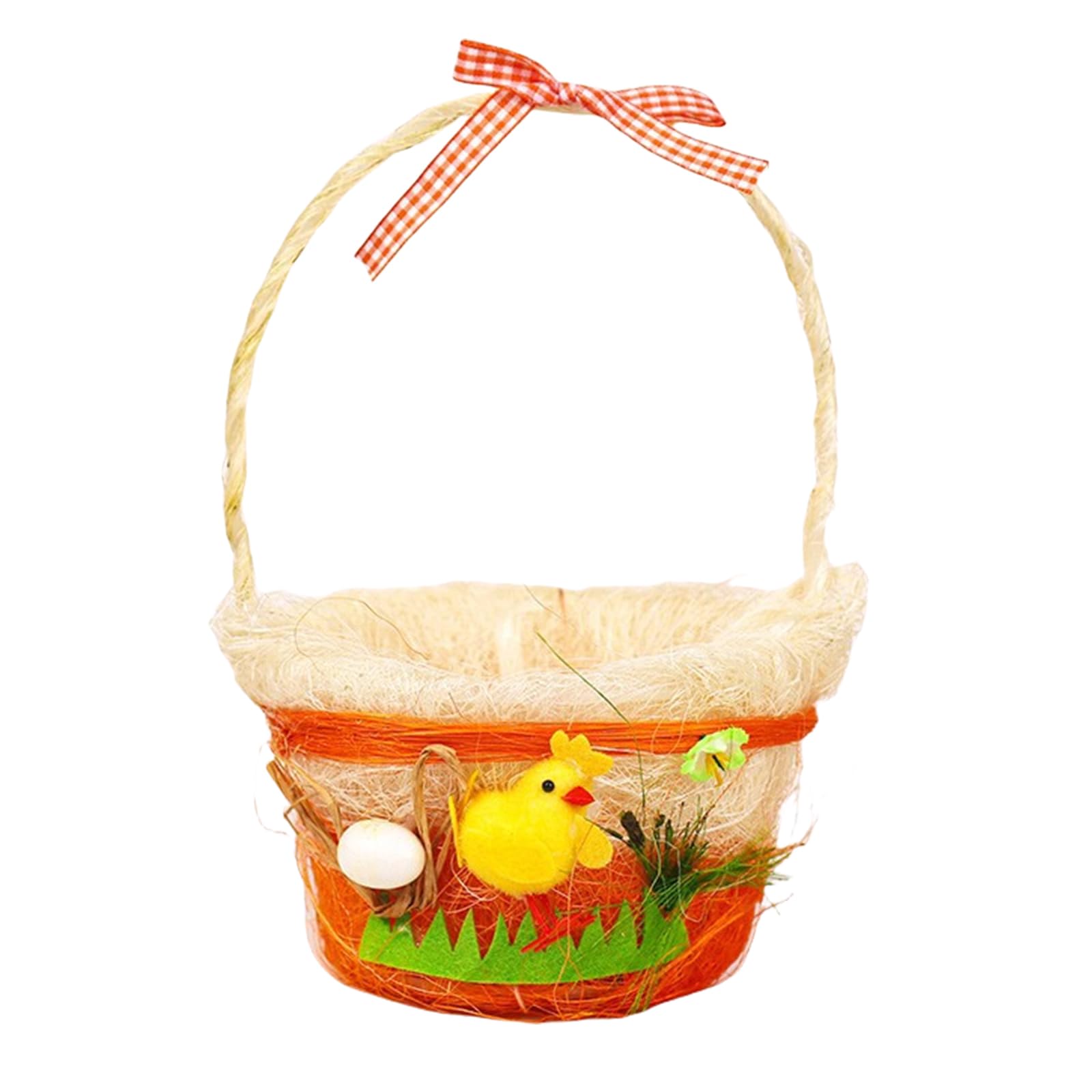 Xjdzineq Easters Basket with Handle Easters Themed Handwoven Suitable for Eggs Hunts and Gift Wrapping Activities Handwoven