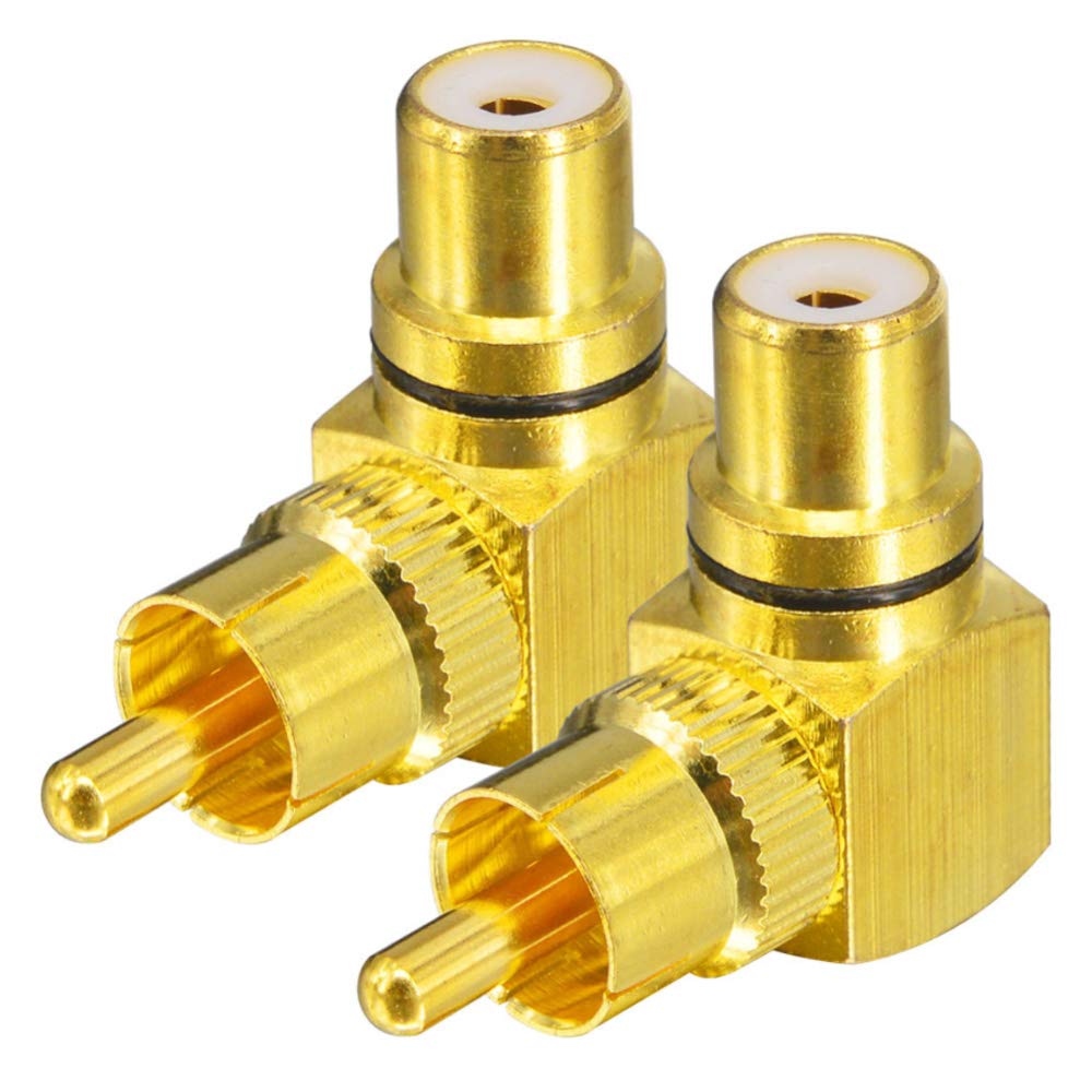 WANGCL 4 Adattatori RCA Da 90 Gradi, Connettori RCA Maschio A Femmina A Gomito Placcati In Oro, Per Audio Stereo O Video AV - Foto 12