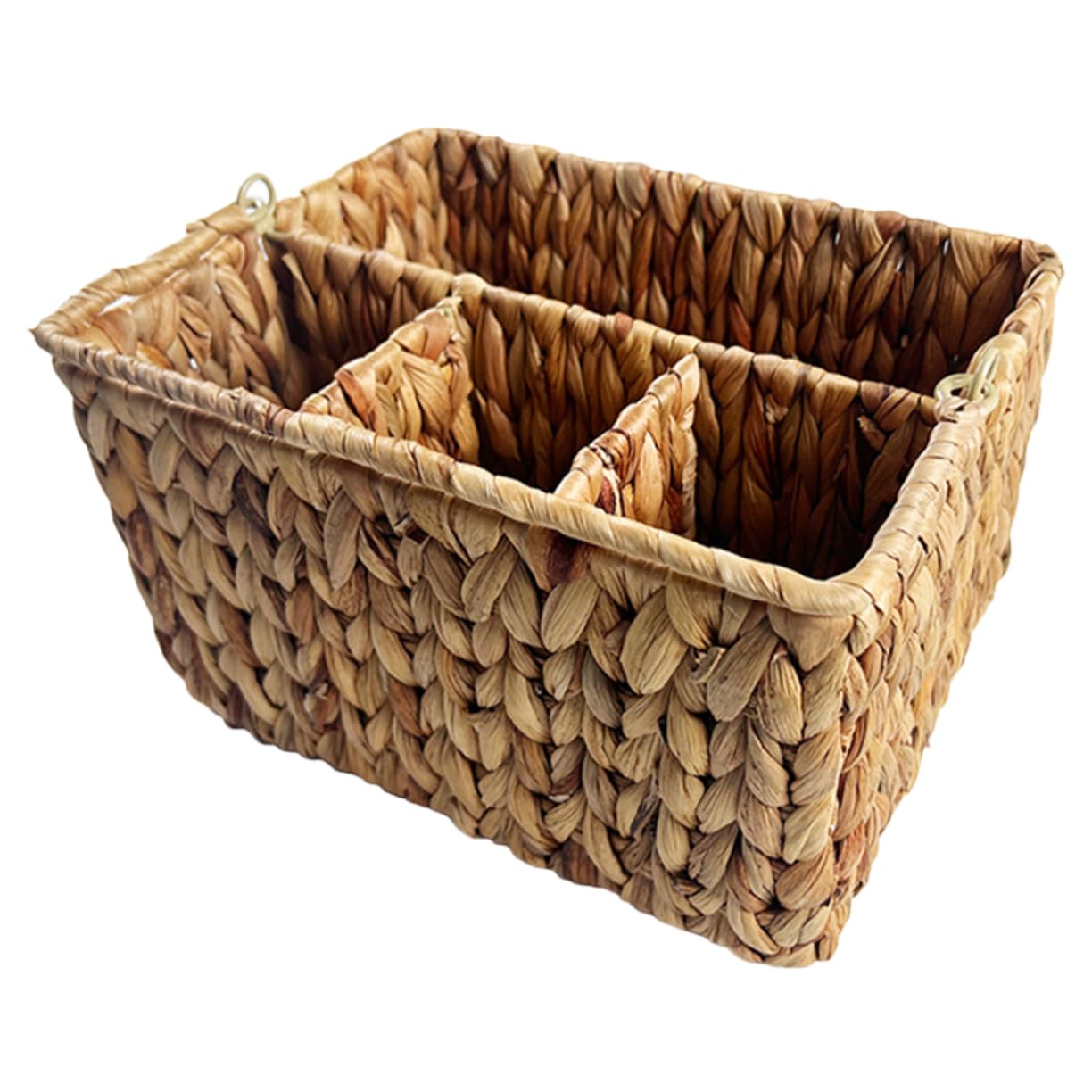 Cabilock Cesta Fuerte de Almacenamiento Tejida de Hyacinth y Multifuncional Compartimentos para Cubiertos y Utensilios de Cocina para Organizar en Cocina o Baño