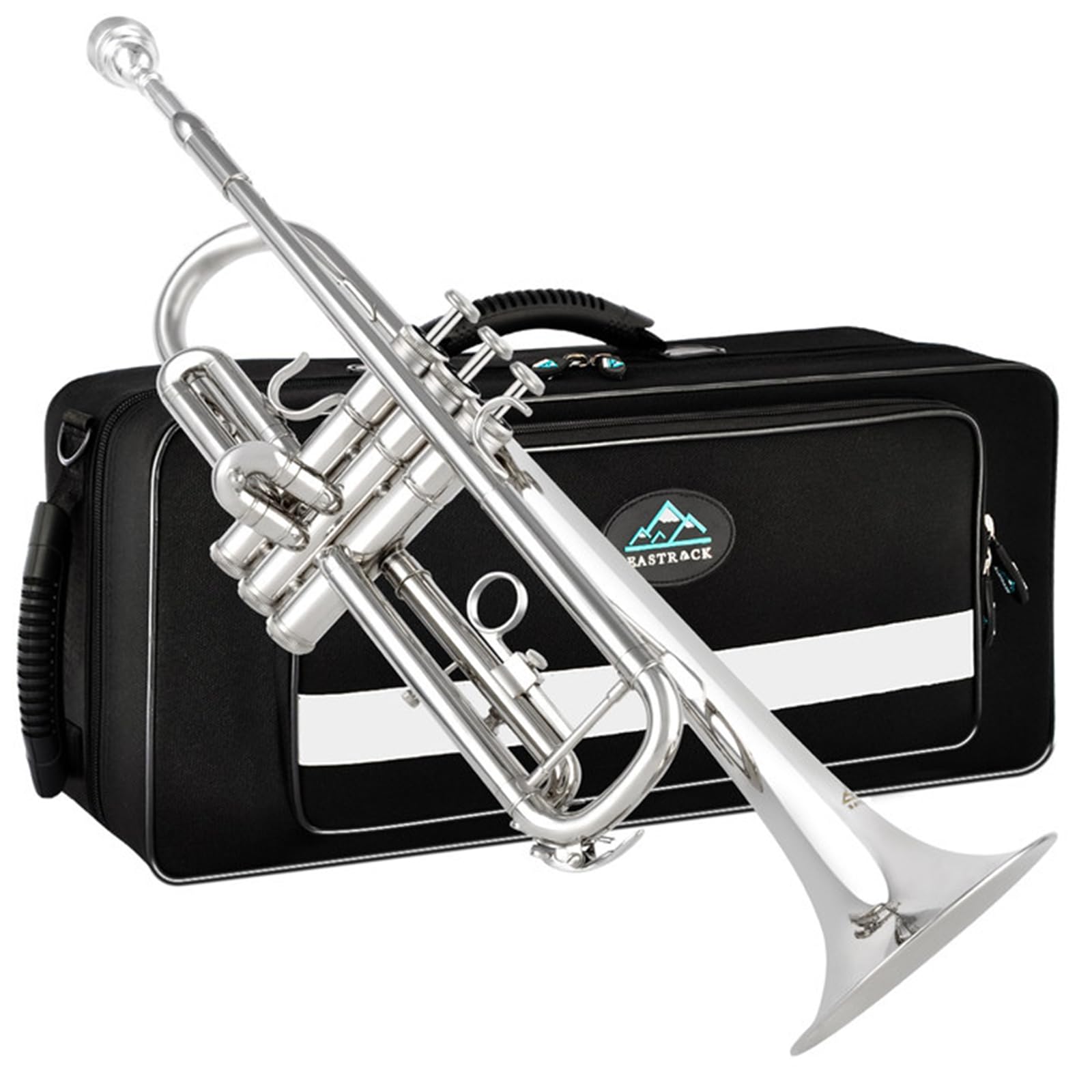EASTROCK Trompete Bb Messing Standard Trompete mit Hartschale, Handschuhen, Stoff,7C Mundstück, Musikinstrumenten für Anfänger oder erfahrene, Erwachsene