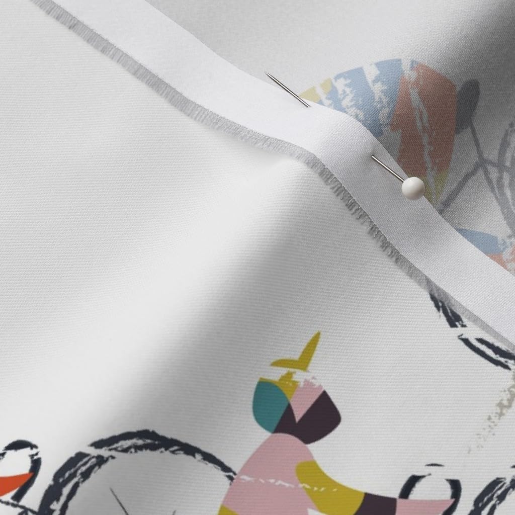 Spoonflower Fabric - Multicolored Bike Racing Bicycle Cycling Black Sports Exercise White Printed on Organic Cotton Sateen Fabric by The Yard - Sewing Quilting Apparel Home Decor