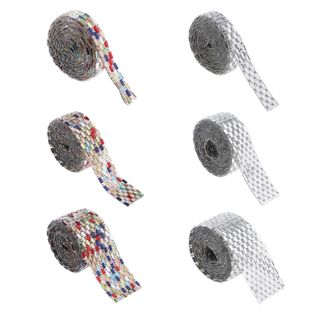 2 Cinta de Cristal Appliques Decorativos Adornos para Coser Recorte para Manualidades con Termofusible Adecuado para Bodas, 6 Piezas