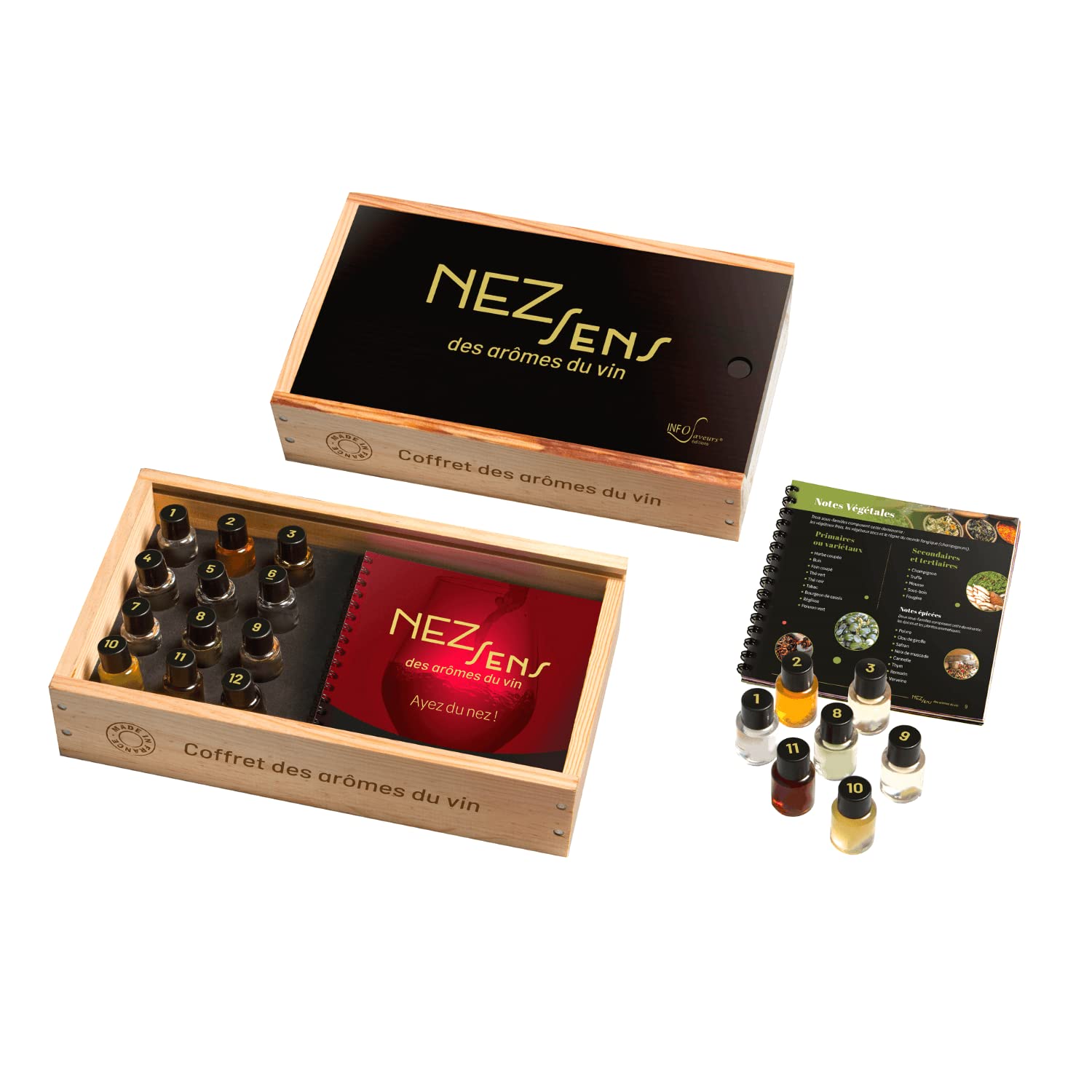 Coffret 12 arômes du vin - NEZ Sens des arômes du vin