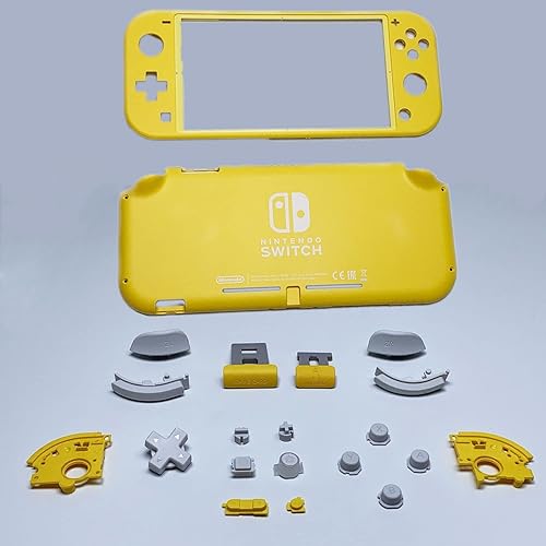 Miniatura 2 de Carcasa rígida cubierta frontal con botones para Nintendo Switch Lite NS Lite Reemplazo de consola (amarillo)