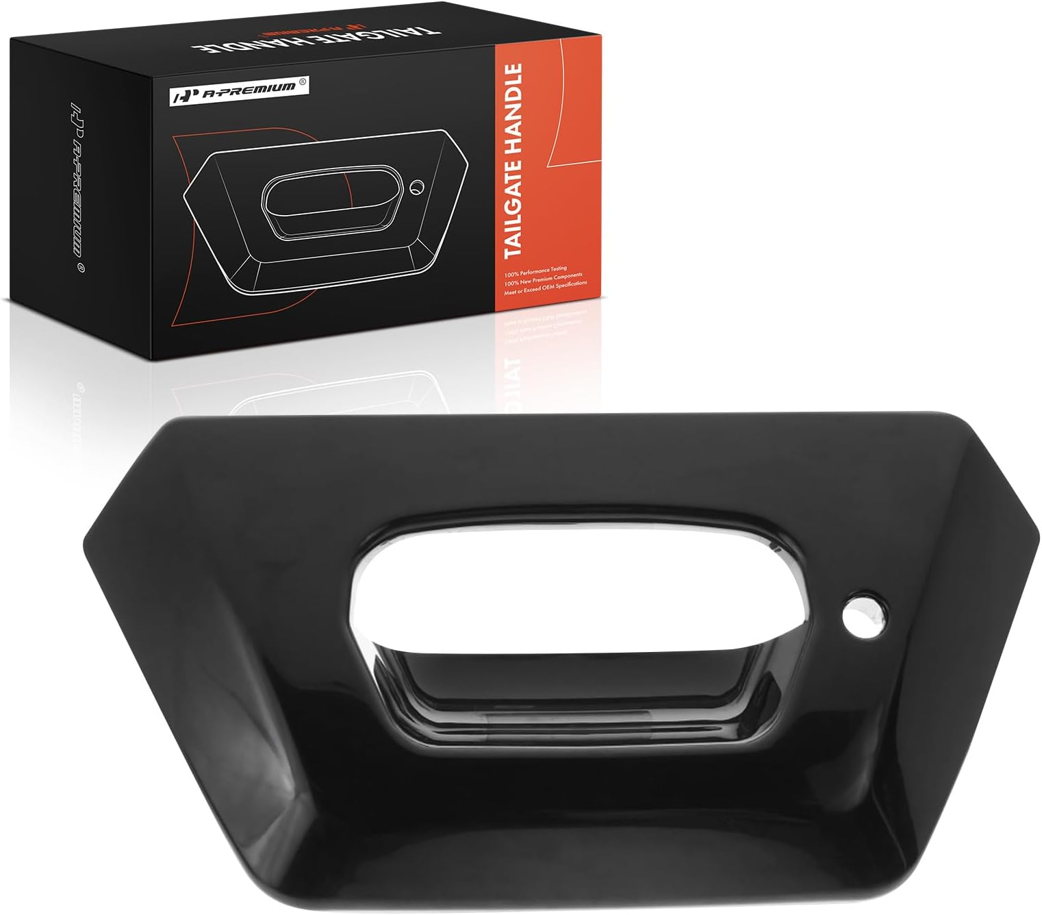 A-Premium Tailgate Handle Bezel Compatible with Chevrolet Avalanche 1500, Avalanche 2500, 2002 2003 2004 2005 2006, Smooth Black, Replace# 15095722SMTHBLACK, 15095722