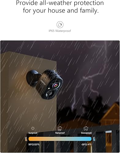 Miniatura 4 de Cámaras de seguridad inalámbricas de 2.5K para exterioresinteriores, cámara de seguridad con batería WiFi, detección de movimiento, visión nocturna