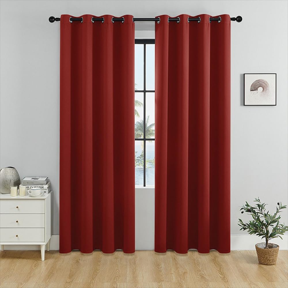 Rideau occultants 2 panneaux drapes rideau insonorisé rouge