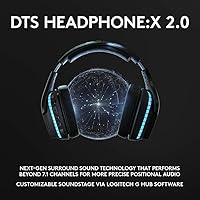 Vista 4 de Logitech G935 - Auriculares inalámbricos DTSX 71 con sonido envolvente LIGHTSYNC RGB para juegos de PC color negro azul renovado