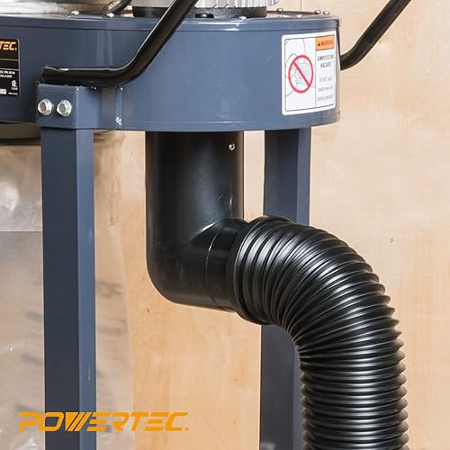 Miniatura 6 de POWERTEC Manguera de recolección de polvo de 4'' x 36", manguera flexible de recolector de polvo de 4 pulgadas para sierra de mesa, taladro de