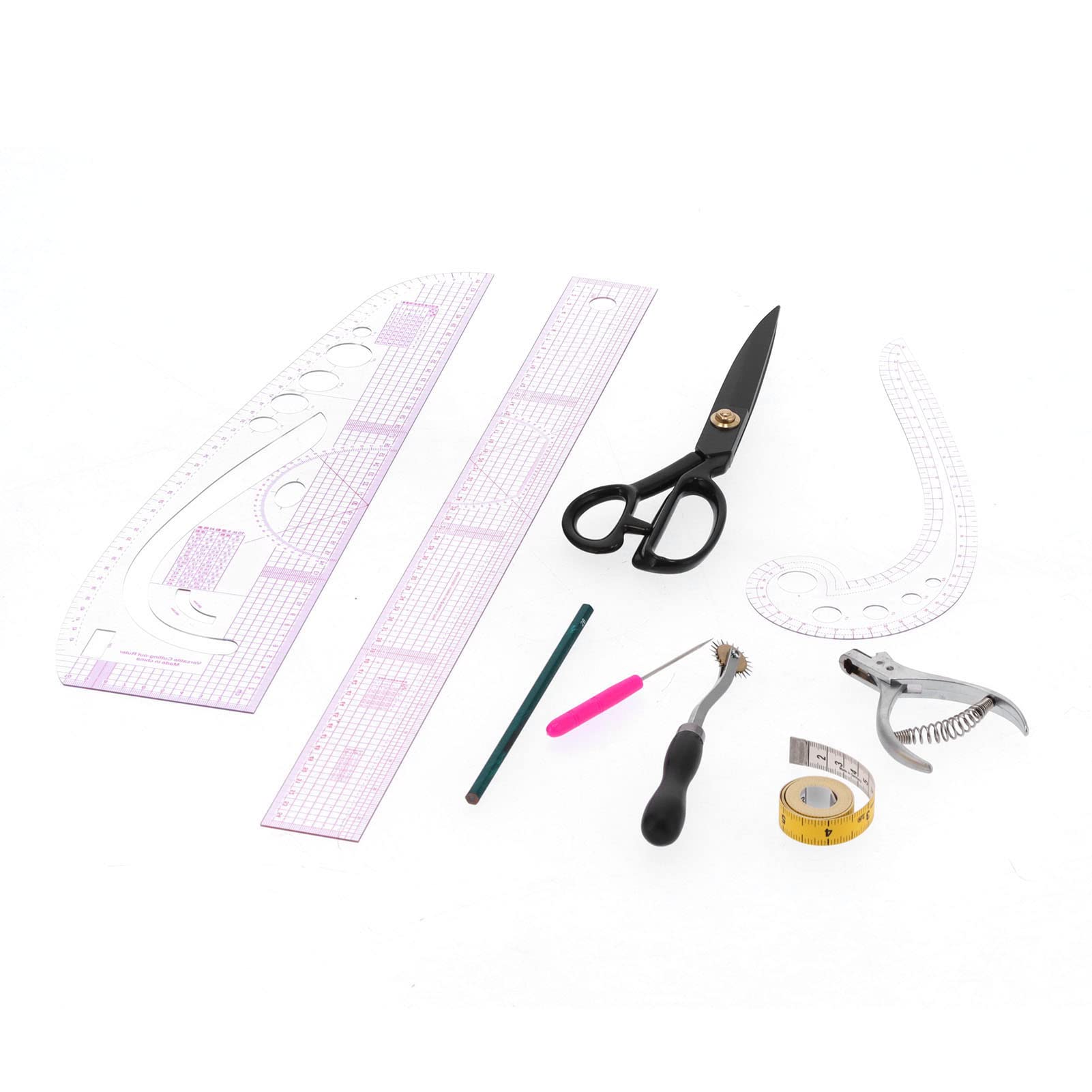 Multifunción Regla de Costura Alicates Cinta Tijeras Kit, Herramienta de Medida a Medida para DIY Costura Confección Diseñadores Patrones y Sastres