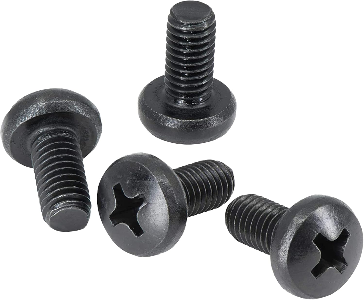 Black License Plate Screws for Audi and VW, Phillips Machine Pan Head 18-8, Stainless Steel, M6-1.0 x 12 mm Bolt (Pack of 4)