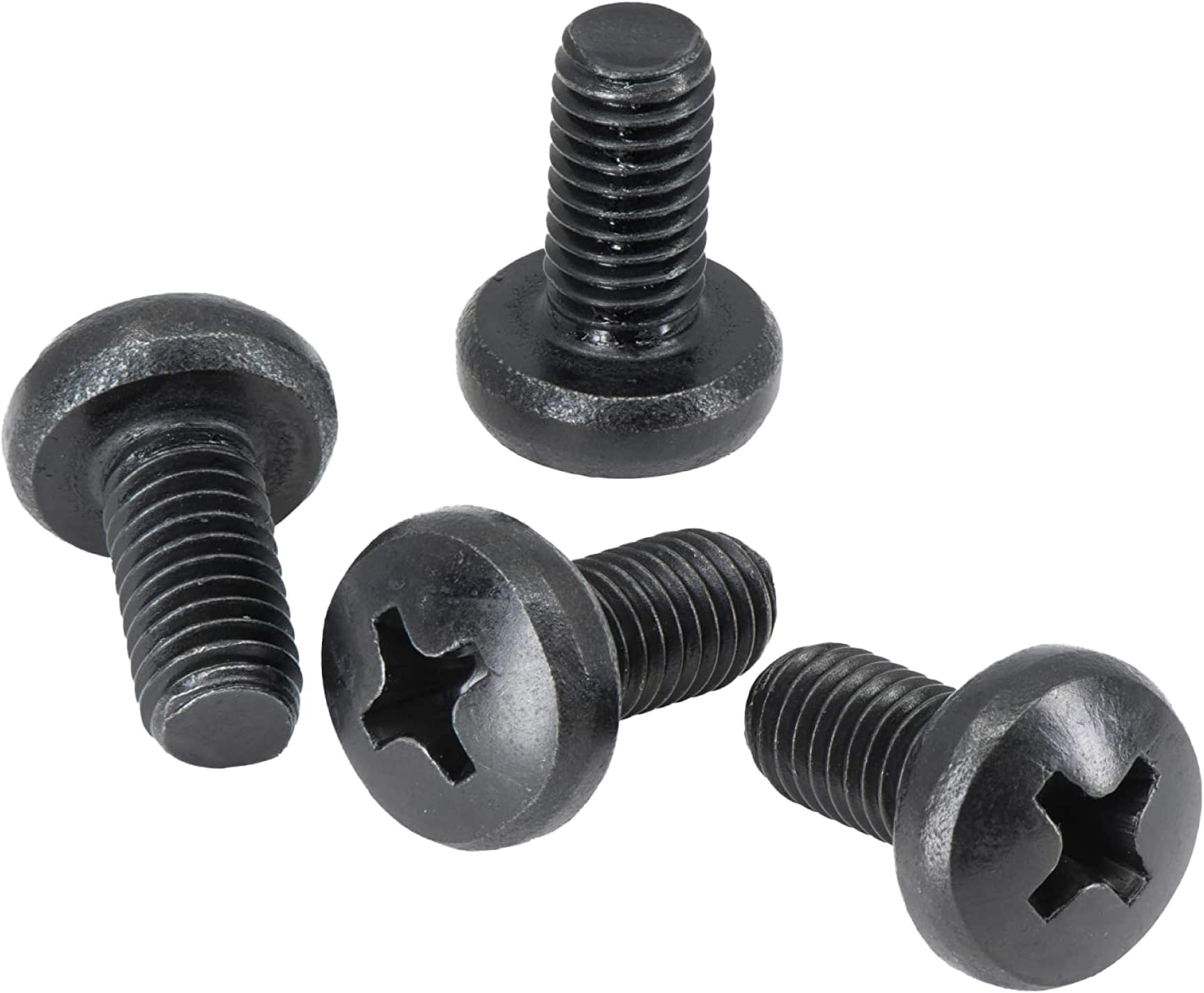Black License Plate Screws for Audi and VW, Phillips Machine Pan Head 18-8, Stainless Steel, M6-1.0 x 12 mm (Pack of 4)