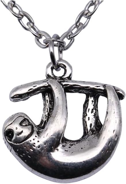 CrownOfRibbons Sloth Necklace, Jewellery Gift For Her, Animal Lover in an Organza Bag