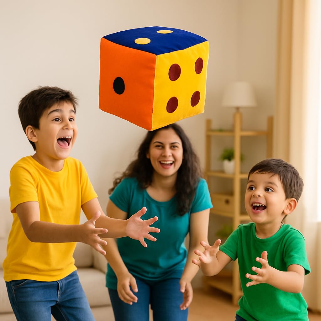 6 Inch Soft Dice Cube | Plush Dice for Kids & Adults | Small Dice for Ludo, Snake & Ladder, Board Games | Safe Soft Toy 1